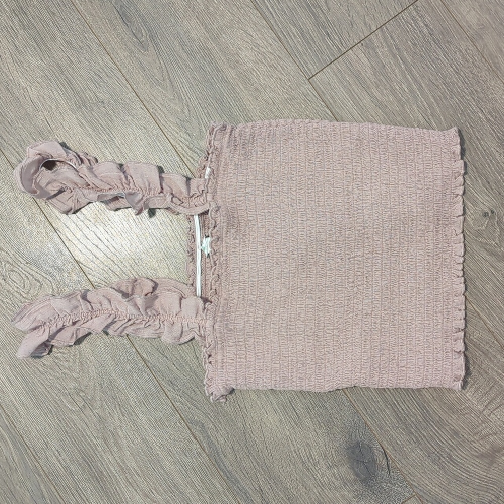 BOGO NWT Aerie Smock Ruffle Strap Crop Top